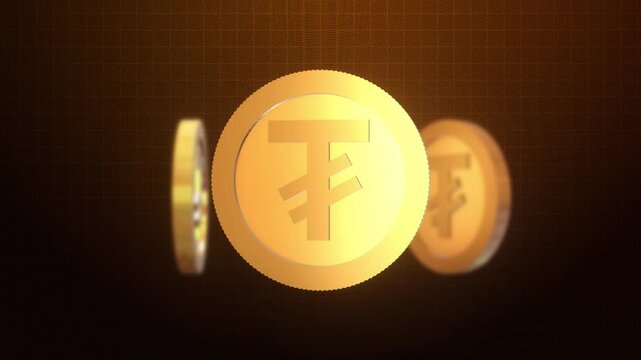 Tugrik Gold Coin Looping Animation