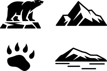 Black Bear Mountain Landscape Vector Art for Nature Lovers