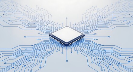 Central Processing Unit on a Clean White Background