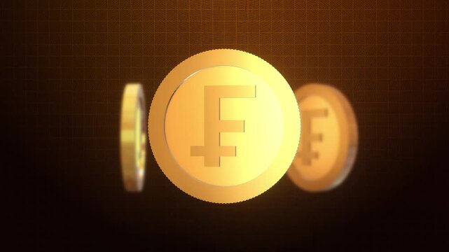 Franc Gold Coin Looping Animation