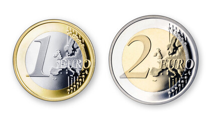 1 und 2 Eurmünzen