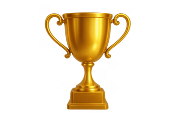 Golden winner trophy showing success and achievement