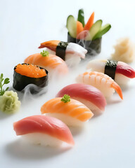 Image de sushis qui viennent d'être cuisinés 