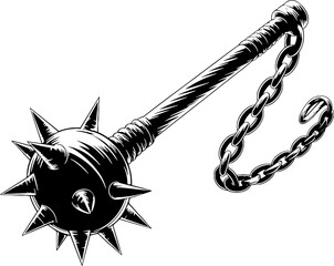 Spiked Flail Weapon Design for Tattoo Art and Illustrative Projects