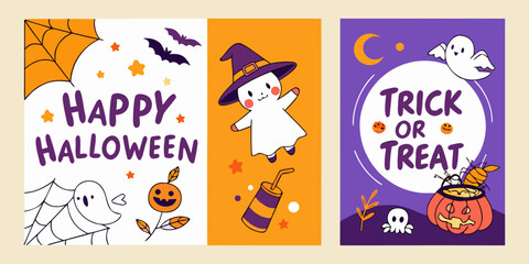 Fototapeta premium set of labels for halloween