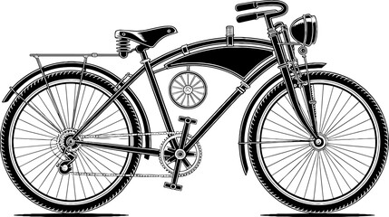 Vintage Bicycle Illustration Detailed Retro Bike Design