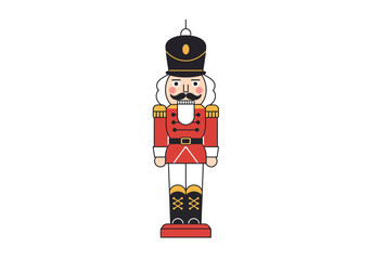 Nutcracker Ornament Illustration Traditional Christmas Decoration.