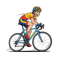 Naklejka premium cyclist riding a bike
