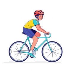 Obraz premium man riding a bike