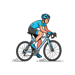Naklejka premium man on bike