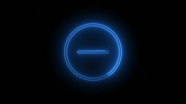 Glowing blue minus sign