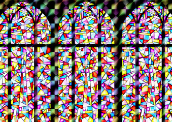 ステンドグラス　ホログラムパターン