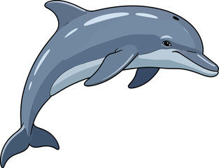 Obraz premium Joyful dolphin leaping through clear blue ocean water with playful motion