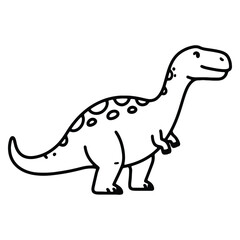 Naklejka premium Cartoon dinosaur illustration line art on white background vector image