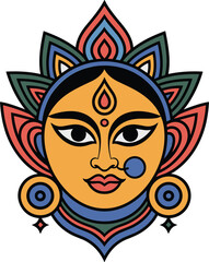 Fototapeta premium Goddess Face Vector Illustration
