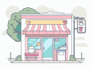 Veterinary clinic exterior illustration, AI generated