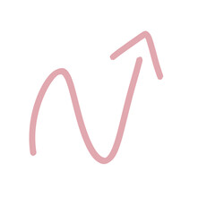 Hand drawn spiral arrow pink