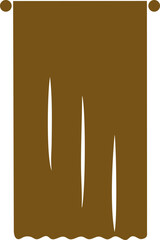 Brown curtain with three vertical streaks decoration