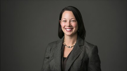 staff. Confident business professional in formal attire, exuding professionalism and approachability in a neutral setting. pitch deck slides.