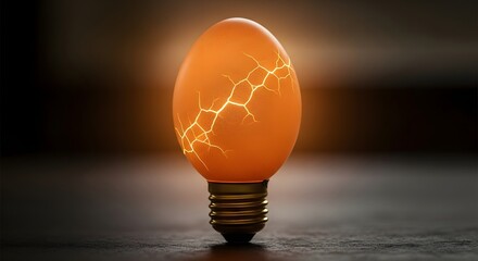 Idea Hatching: Cracked Egg Light Bulb Concept