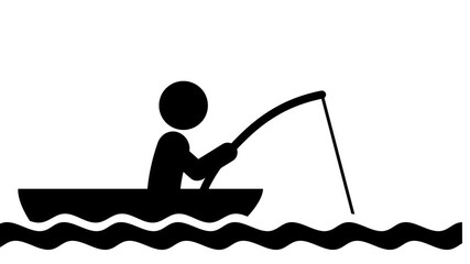 A person sits on a boat fishing, representing patience, calmness, and the rewarding experience of spending time on the water in nature