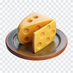 3D German Cheese Plate Icon | Traditional Cuisine, Assorted Dairy, Food Platter