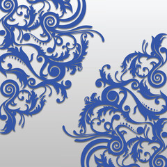 Bue floral ornamental vector