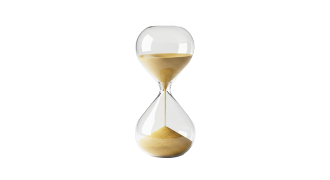 Hourglass with sand isolated on transparent background