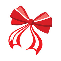  Vibrant red ribbon bow for gifts and celebrations vector design.
