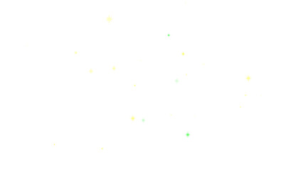 可愛らしく輝くキラキラ演出素材（黄色・黄緑）透過背景