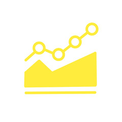 Line Graph with Data Points Icon / 折れ線グラフのアイコン（データ分析・統計のシンボル）