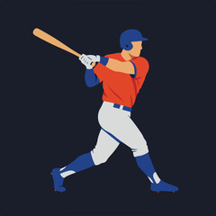 Baseball player swings a bat