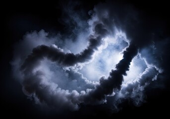 Dynamic Swirling Smoke and Light Abstract on Dark Canvas