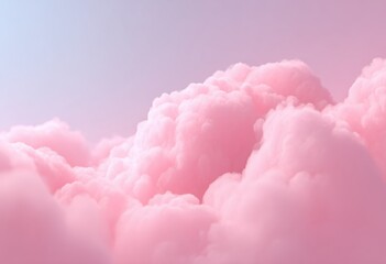 Soft Pink Clouds Against a Gentle Blue Sky with Dreamy Vibes