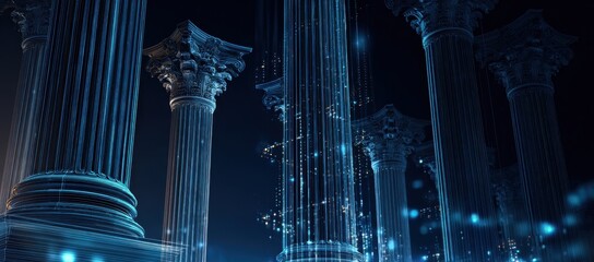 Digital Representation of Ancient Columns in Futuristic Environment