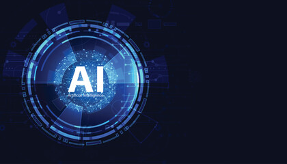 Futuristic AI background with glowing blue digital circuits and abstract technology design, perfect for artificial intelligence, innovation, and cyber tech projects.