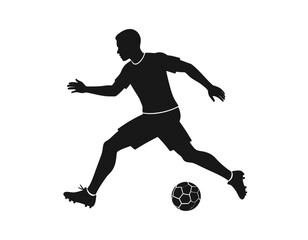 Black Vector Silhouette of Person Playing Soccer Icon
