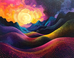 Colorful abstract mountain landscape (2)