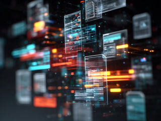 Interface Digital Data Flow with Abstract Technology Background