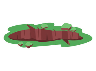 Crack Ground Hole Background iIllustration
