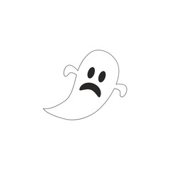 Cute Halloween Ghost Illustration
