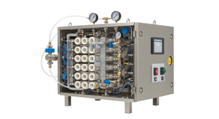 Industrial Reverse Osmosis Water Filtration System with Gauges and Digital Display