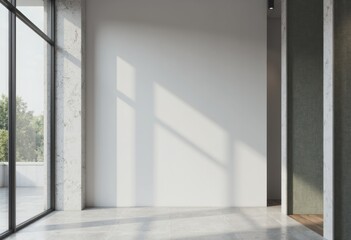 Fototapeta premium Modern customer consultation office featuring privacy screens and natural light