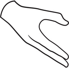 Outline Of An Open Hand Reaching Out On A Black Background