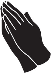 Praying Hands Silhouette Against Transparent Background