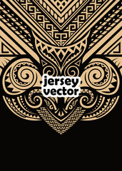 Polynesian Tribal Jersey Vector, Tribal Jersey, Trendy Jersey Design, Modern stylish sport uniform for players. t shirt, dress, sport fashion, clothes texture vector, t shirt template.
