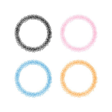 Set of round frame made of circles