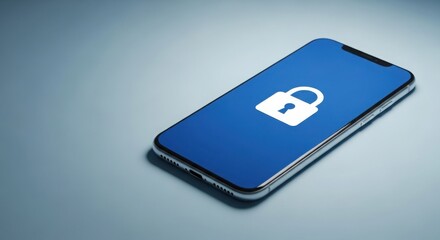Smartphone with padlock icon on screen representing security and data protection