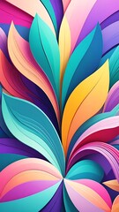 Abstract colorful leaf design