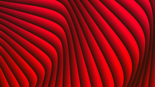 Deep Red Smooth Curved Ripples Texture Background with Subtle Shadows abstract